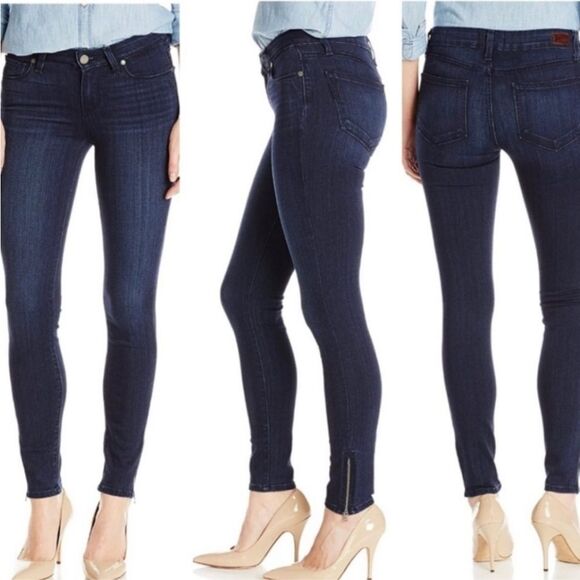 PAIGE | Verdugo Skinny Jeans Zipper Ankles in Amelia Blue Women’s Size 26 (2) - Picture 1 of 10